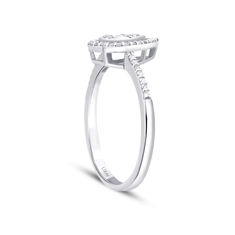 0.20 Carat Diamond Pear Baguette Ring