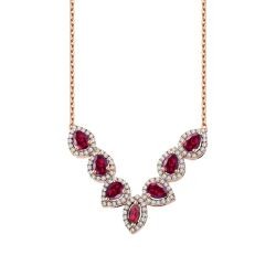 1.66 Carat Diamond Ruby Necklace