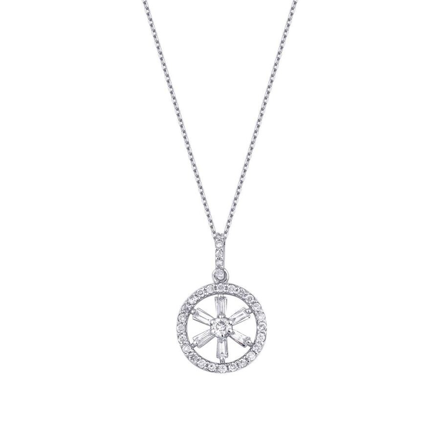 0.29 Carat Diamond Baguette Necklace