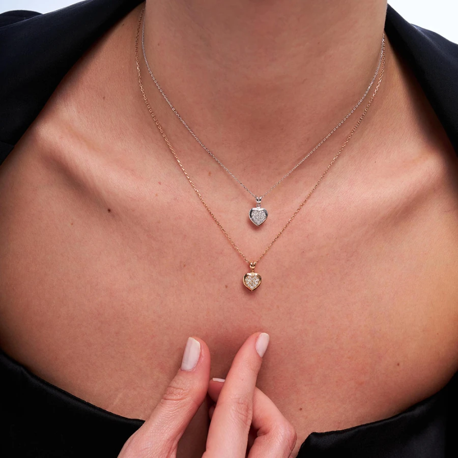 0.14 ct. Diamant Herz Halskette