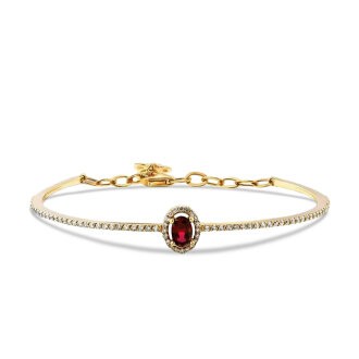 1,14 Karat Diamant Oval Rubin Armreif