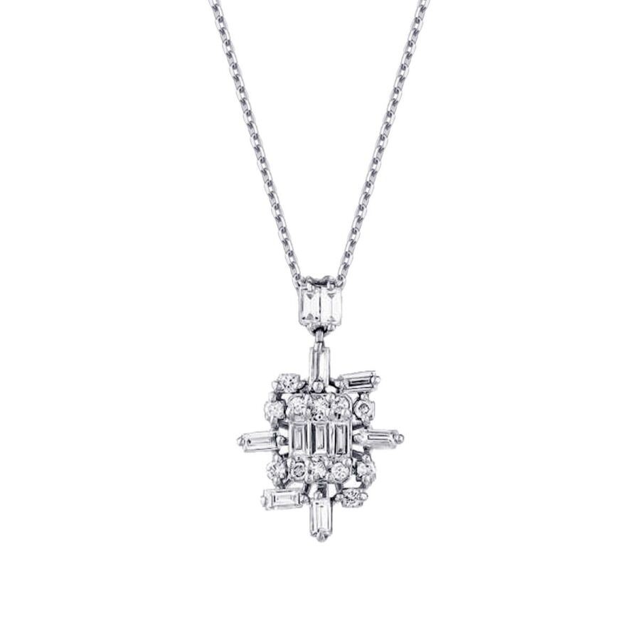 0.26 Carat Diamond Baguette Necklace