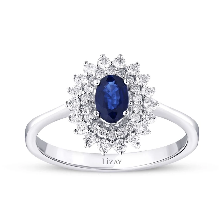 1.08 Carat Diamond Sapphire Ring