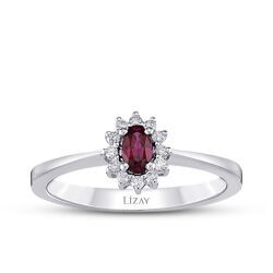 0.43 Carat Diamond Ruby Ring