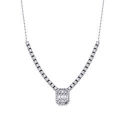 1.02 Carat Diamond Baguette Necklace