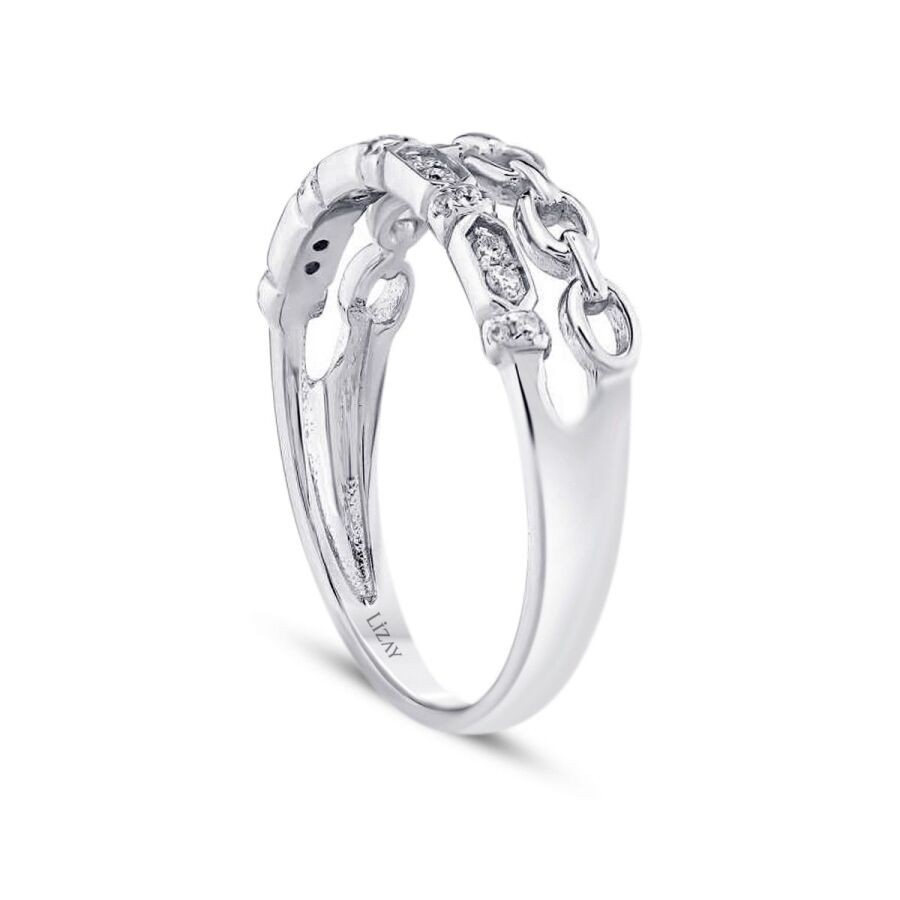 0.11 Carat Diamond Two-Row Half-Eternity Ring