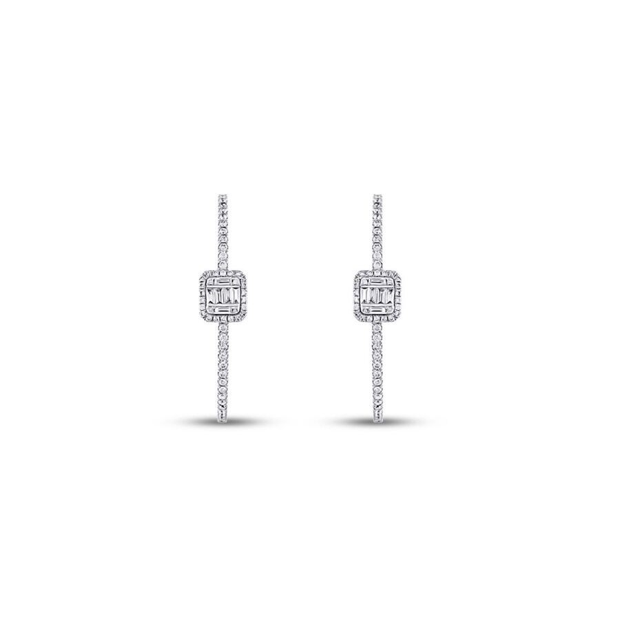 0.54 Carat Diamond Hoop Earrings