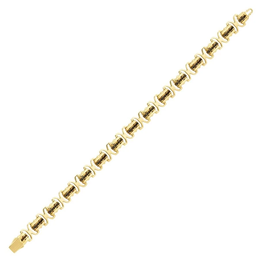 Gold Black Stone Men’s Bracelet