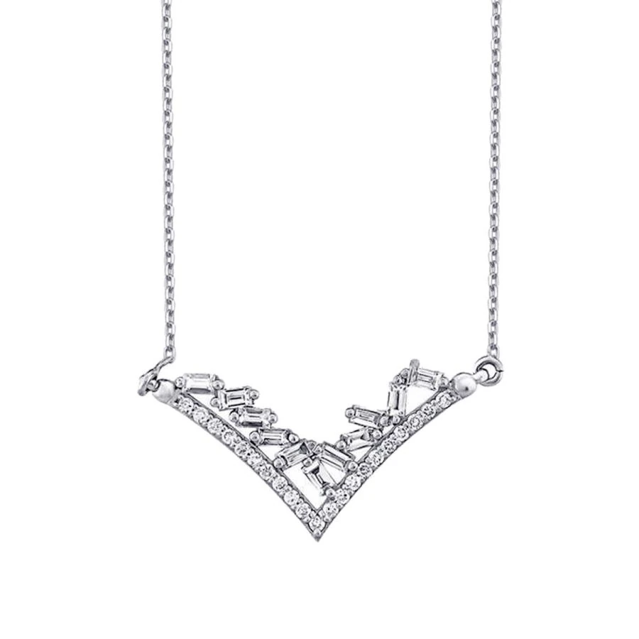 0.43 Carat Diamond Baguette Necklace