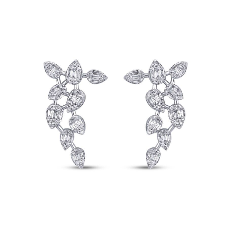 0.87 Carat Diamond Baguette Earrings