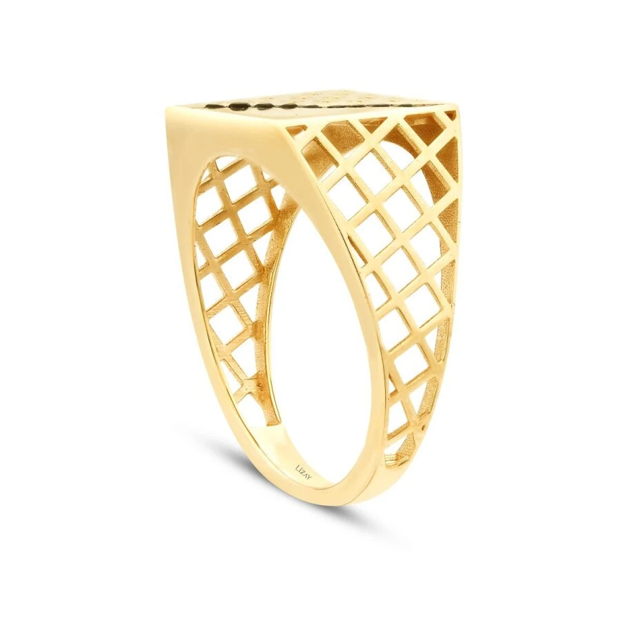 Gold Line Black Stone Men’s Ring
