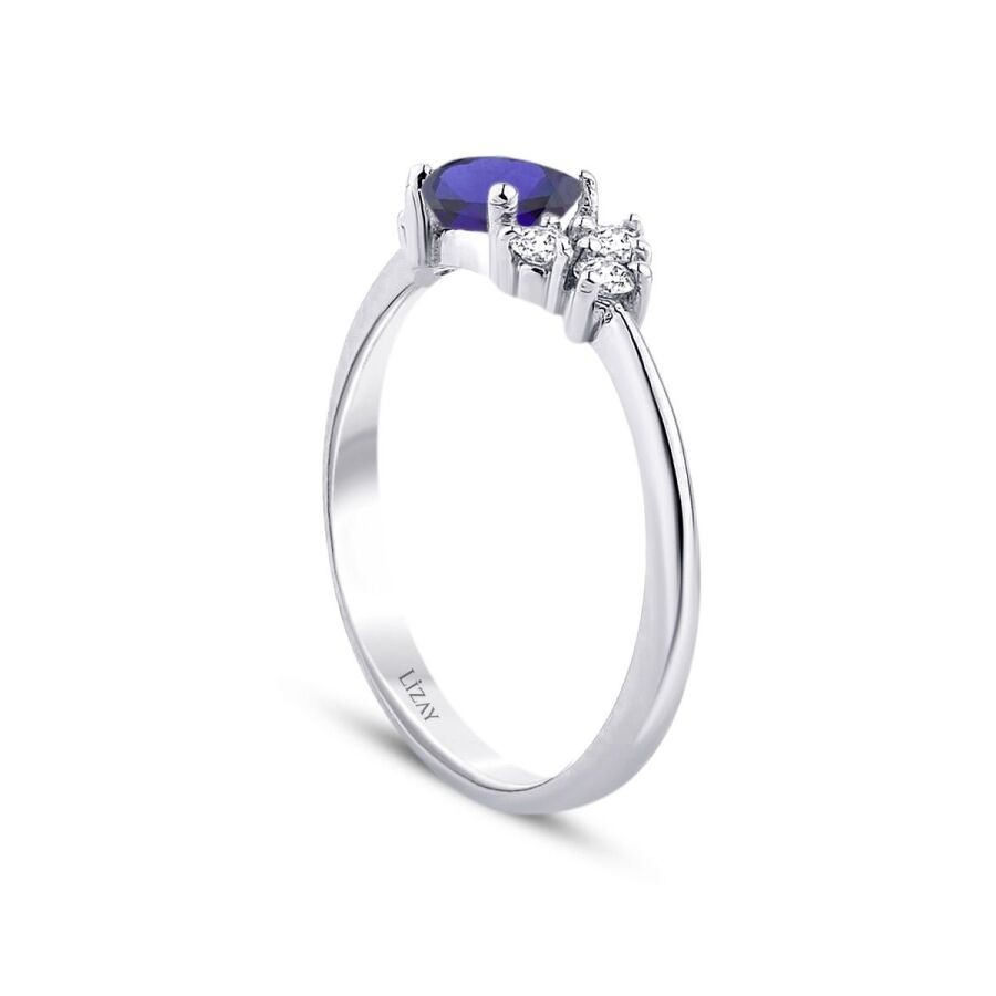 0.73 Carat Diamond Sapphire Ring