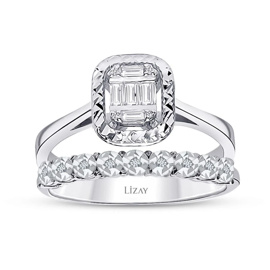 0.16 Carat Diamond Baguette Ring