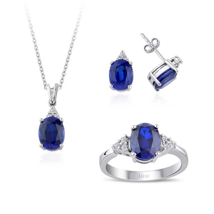 11,56 Karat Diamant Saphir Set