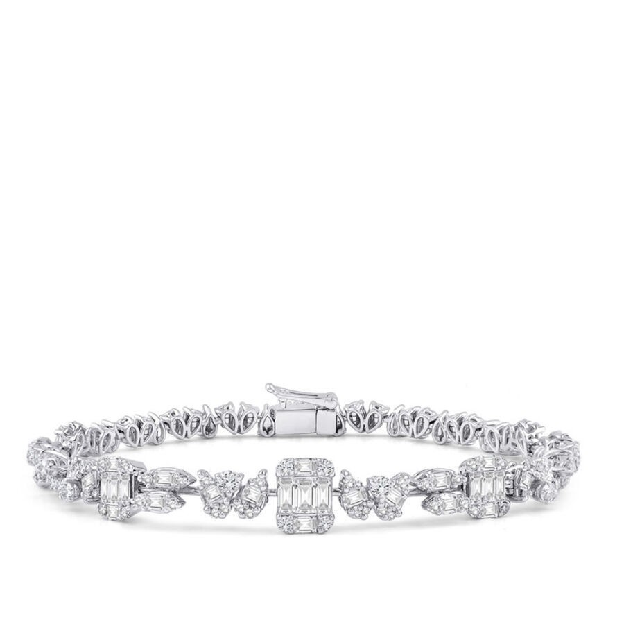 3.19 Carat Diamond Baguette Bracelet