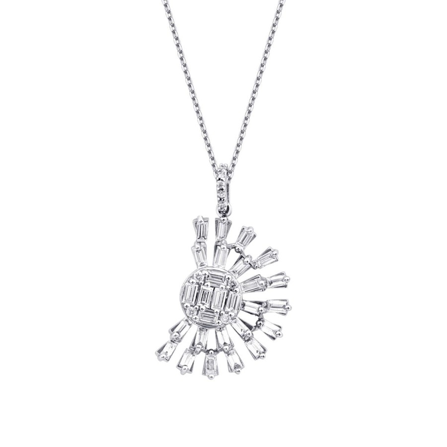 0.76 Carat Diamond Baguette Necklace
