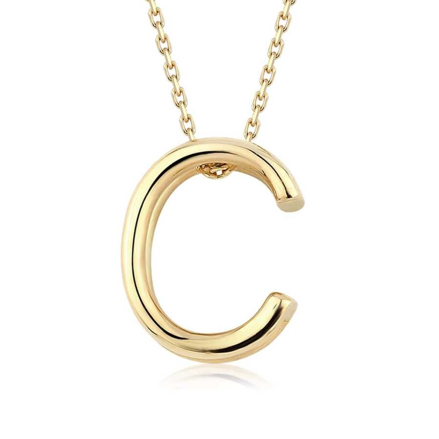 Gold Modern Letter Necklace