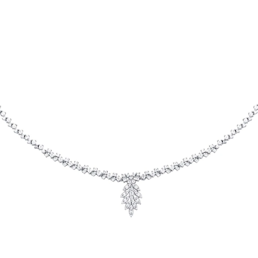 Gold Stein Blätter Halskette