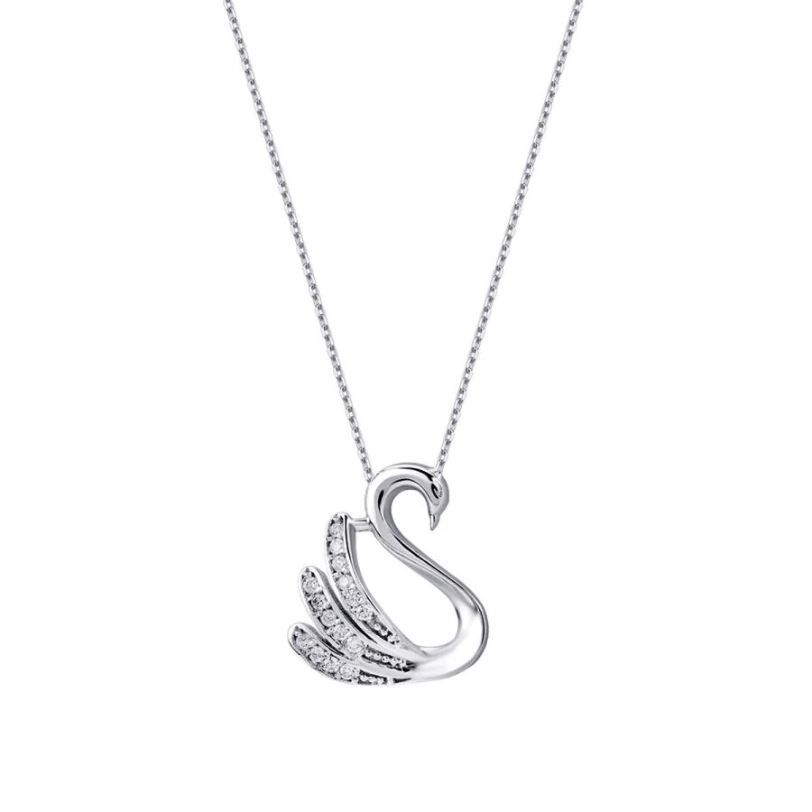 0.08 Carat Diamond Swan Necklace