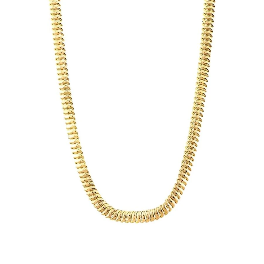 Gold Herringbone Chain Necklace