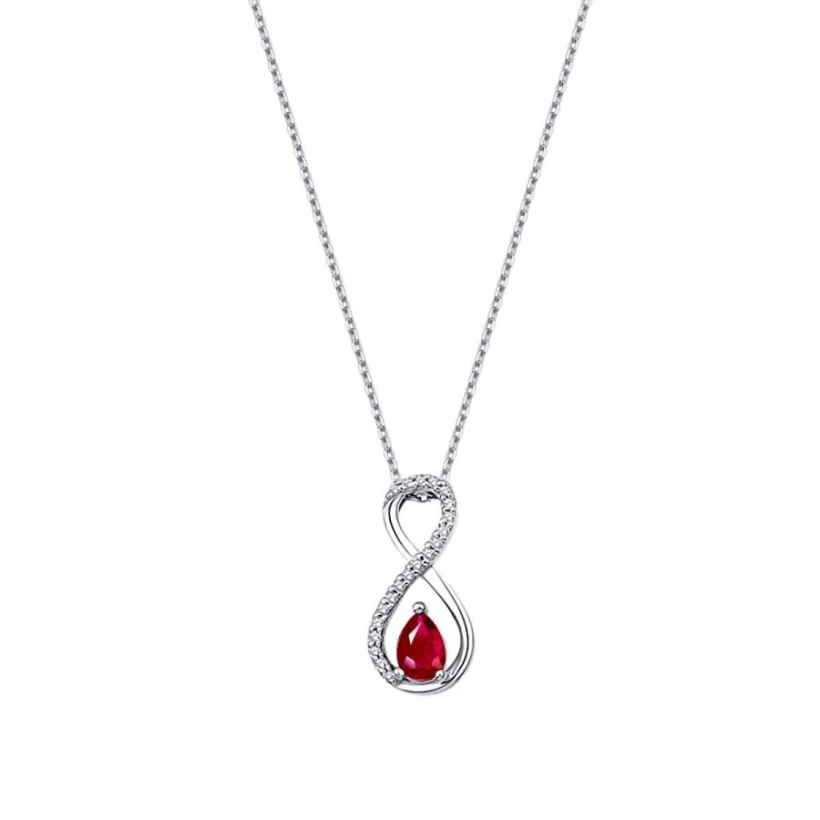 0.69 Carat Diamond Infinity Ruby Necklace