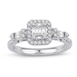 0.46 Carat Diamond Baguette Ring