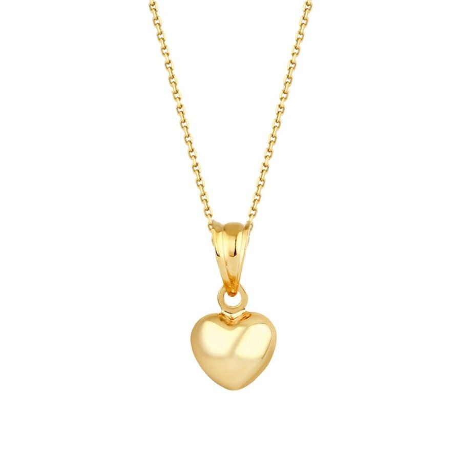 Gold Domed Heart Necklace