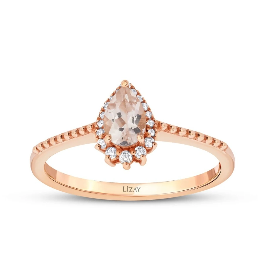 0.47 Carat Diamond Morganite Ring