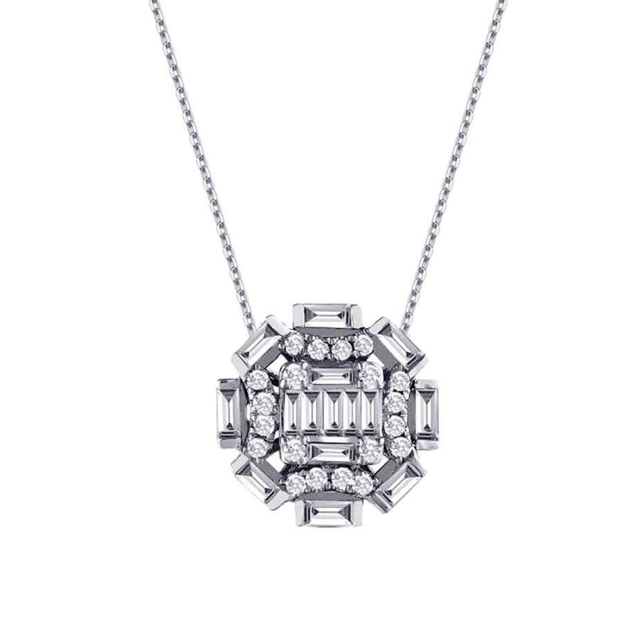 0.48 Carat Diamond Baguette Necklace