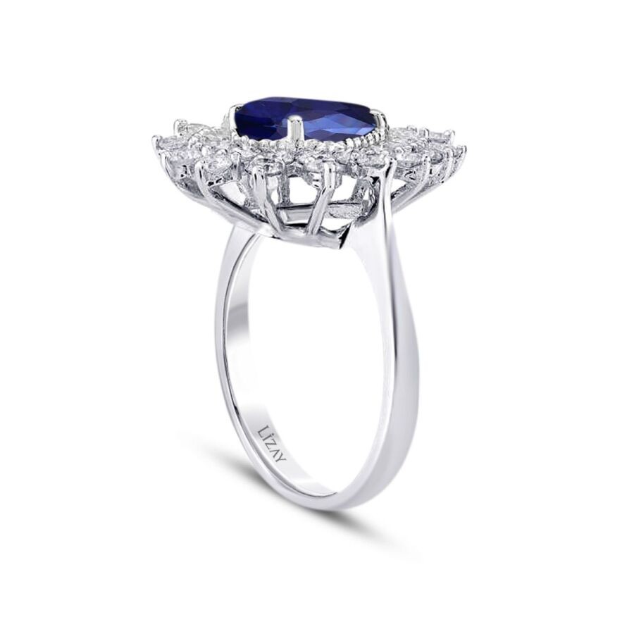 2.03 Carat Diamond Sapphire Ring