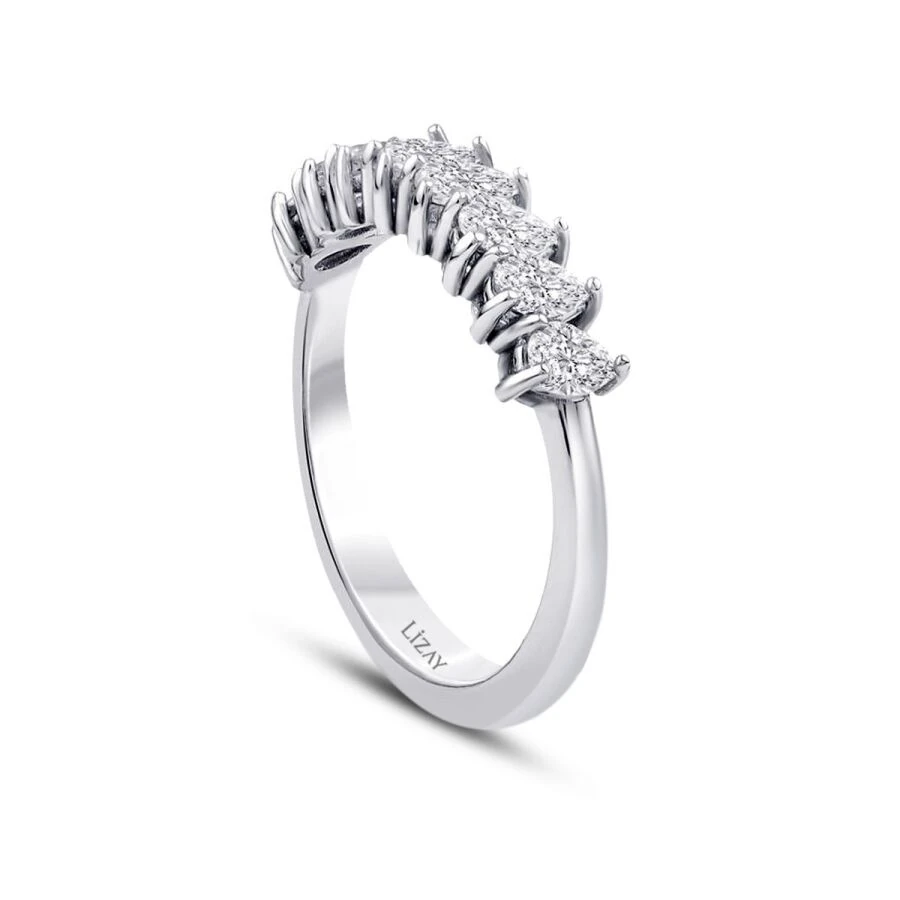 0.76 Carat Diamond Pear Half-Etermal Ring