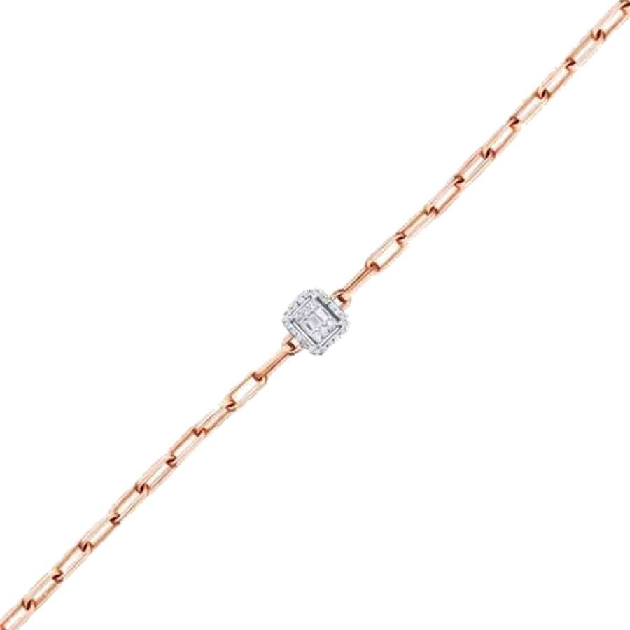 0.17 Carat Diamond Baguette Necklace