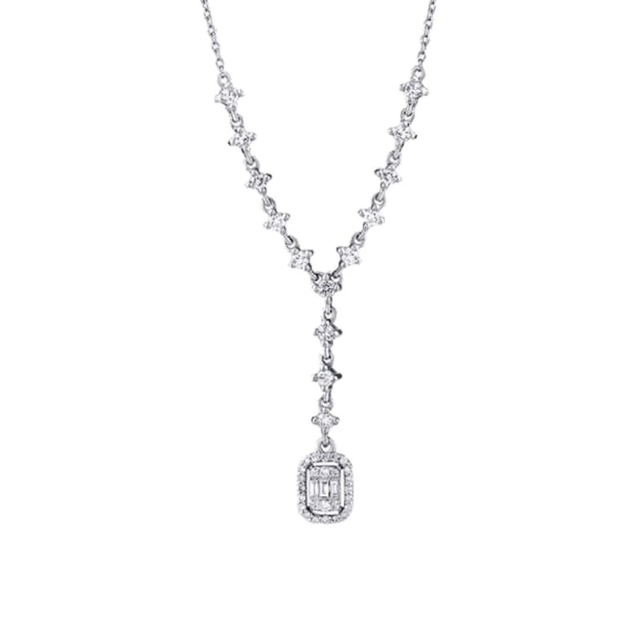 0.50 Carat Diamond Baguette Necklace