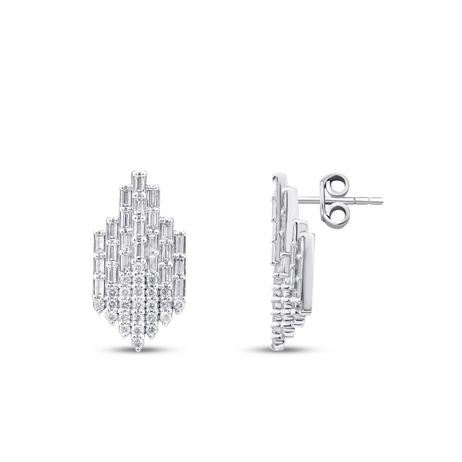 1.00 Carat Diamond Baguette Earrings