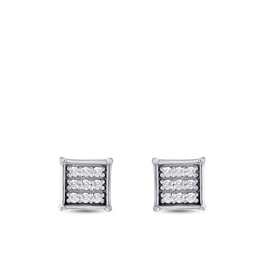 0.11 Carat Diamond Square Earrings