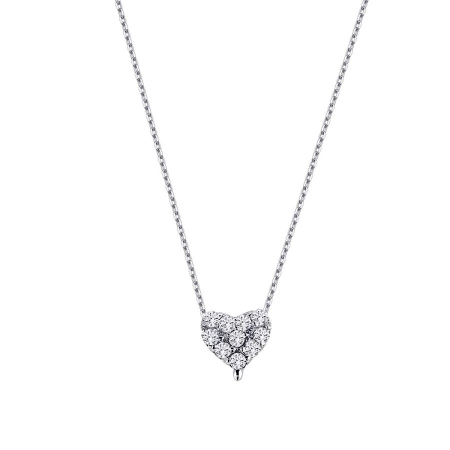0.09 Carat Diamond Heart Necklace