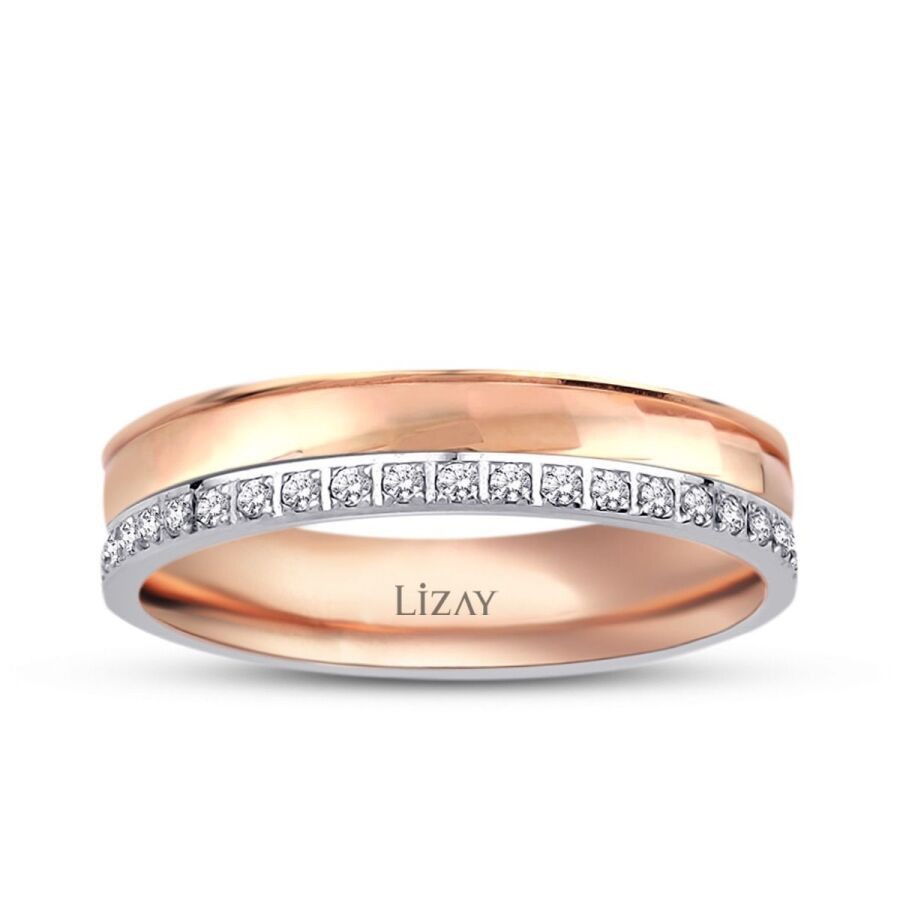 Gold Two-Tone Eternity Wedding Band