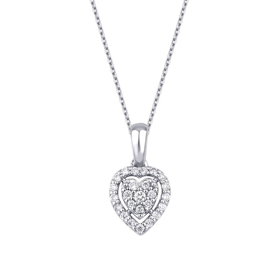 0.15 Carat Diamond Heart Necklace