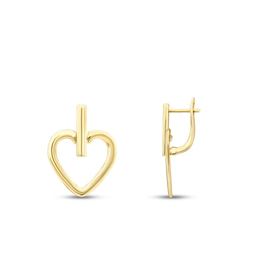 Gold Heart-Shaped Earrings
