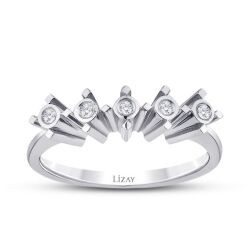 0.05 Carat Diamond-Effect Five-Stone Diamond Ring