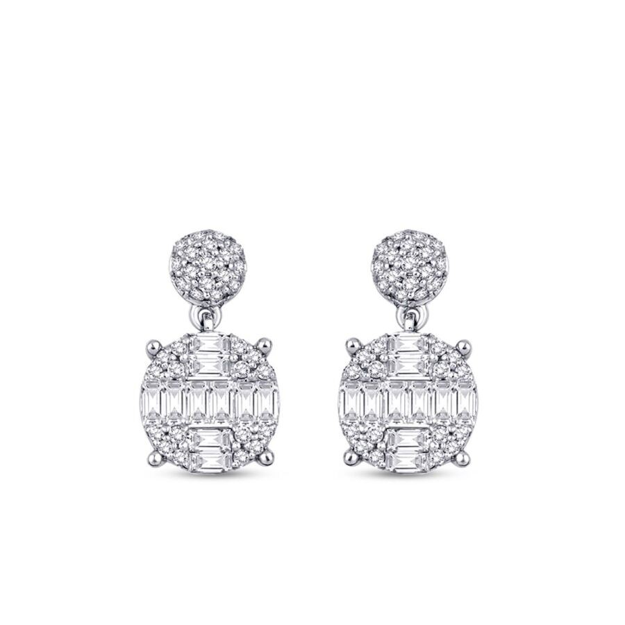 0.78 Carat Diamond Baguette Earrings