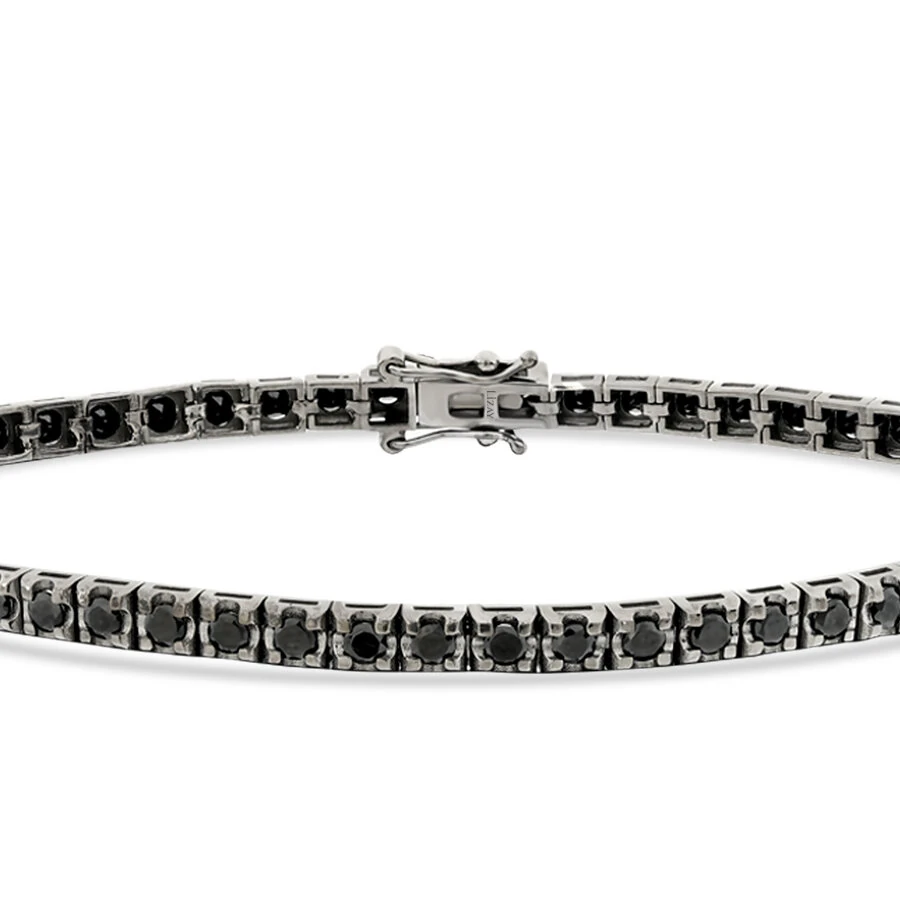 3.37 Carat Black Stone Men's Tennis Bracelet