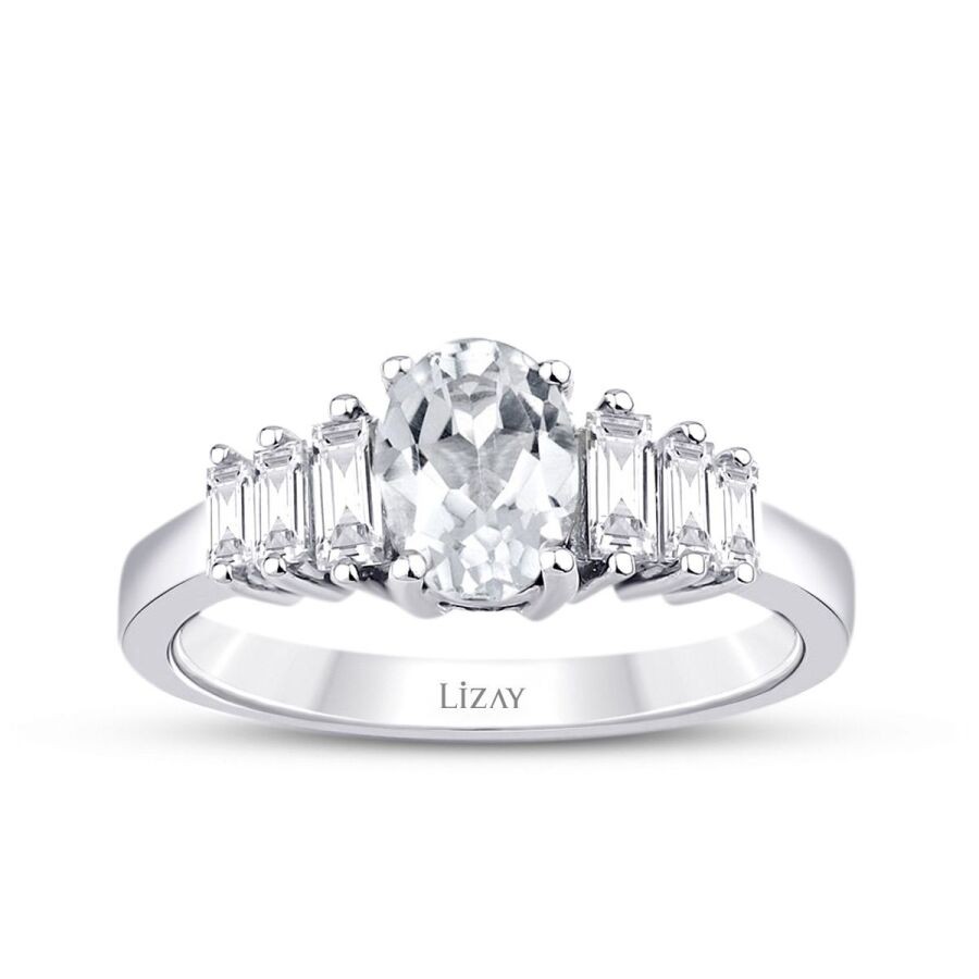 1.21 Carat Diamond White Topaz Ring