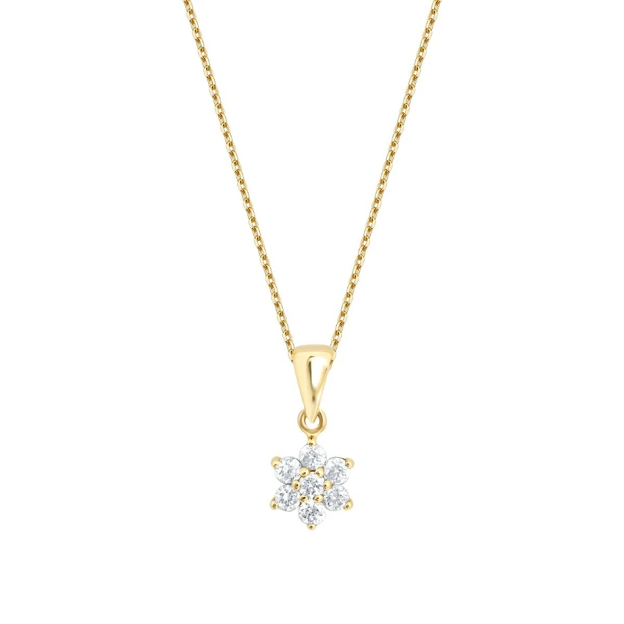 0.24 Carat Diamond Flower Necklace