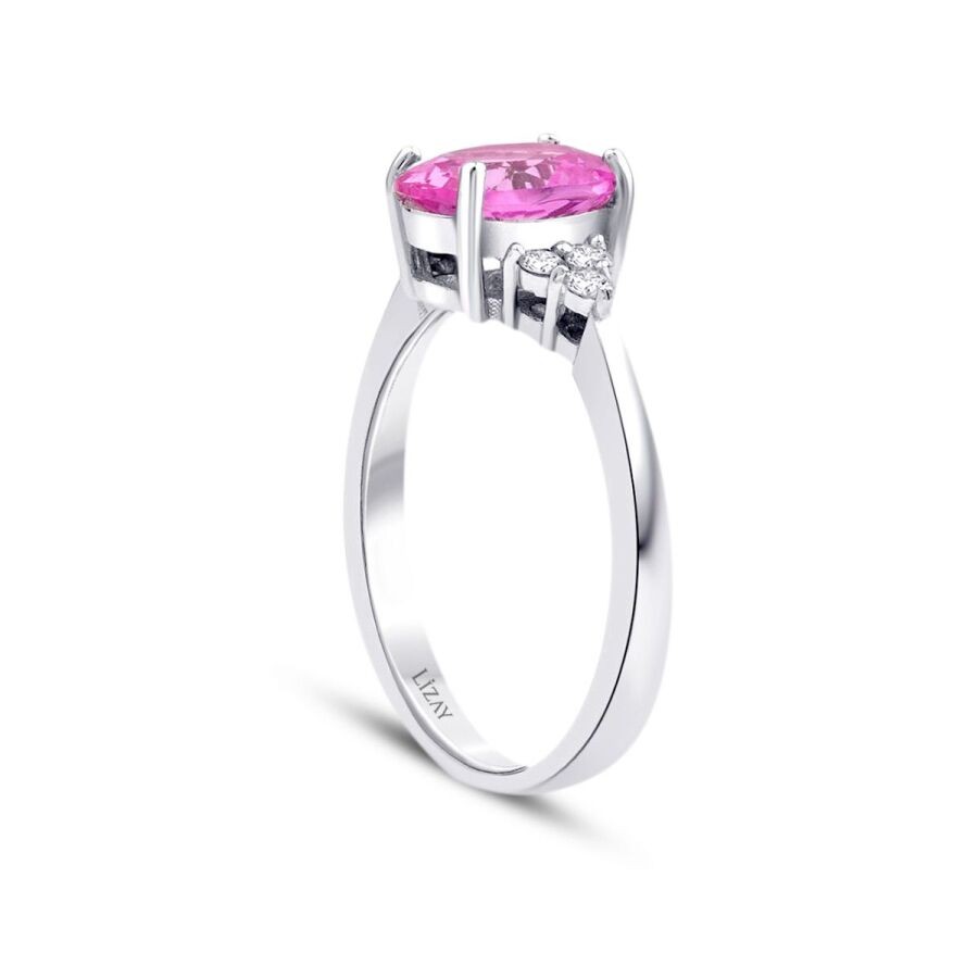 2.09 Carat Diamond Pink Sapphire Ring