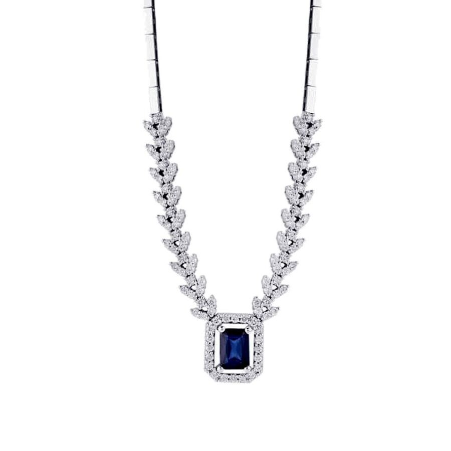 2.26 Carat Diamond Sapphire Necklace