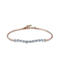 0.04 Carat Diamond-Effect Two-Tone Bangle
