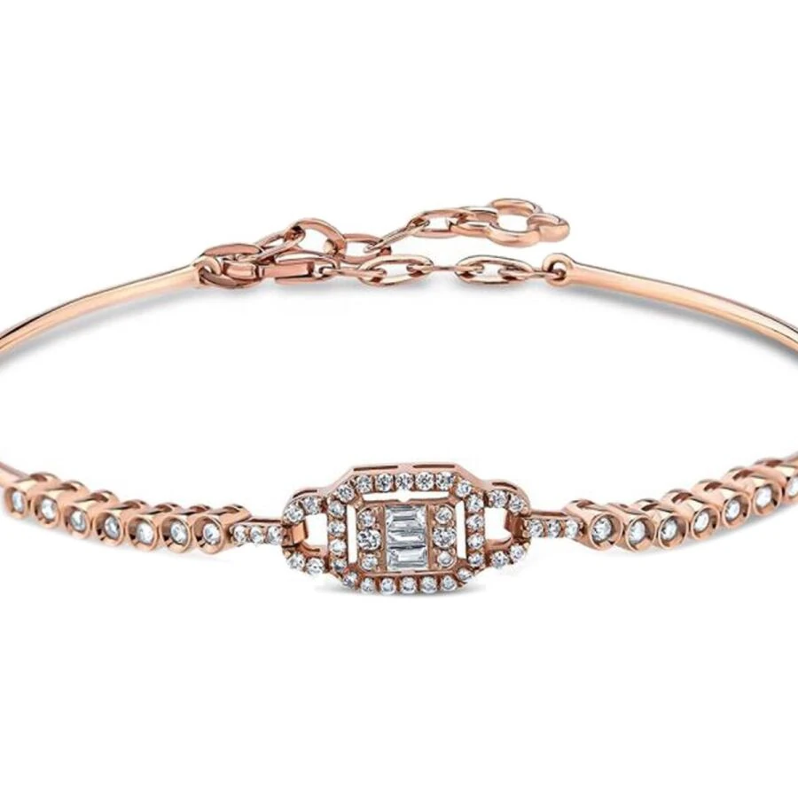0.38 Carat Diamond Baguette Bangle