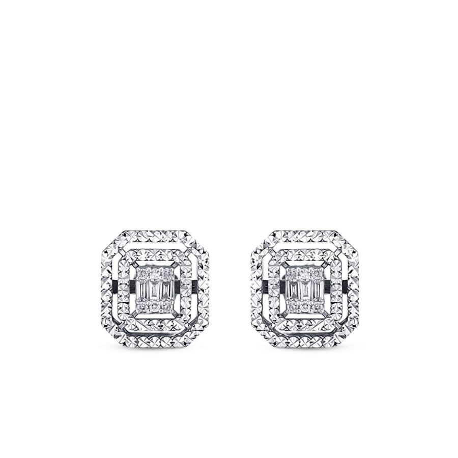 0.14 Carat Diamond Baguette Earrings