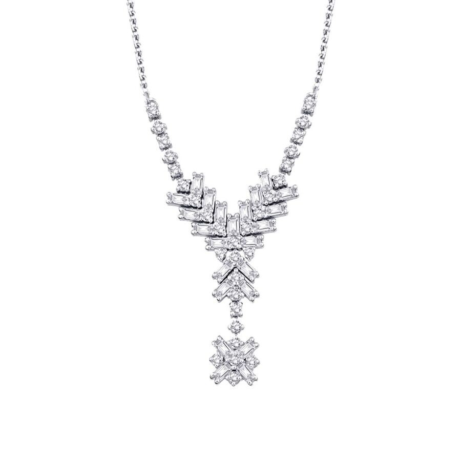 0.45 Carat Diamond Baguette Necklace